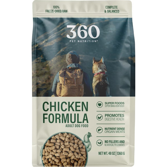 360 Pet Nutrition Chicken Formula Grain-Free Adult Freeze-Dried Raw Dog Food