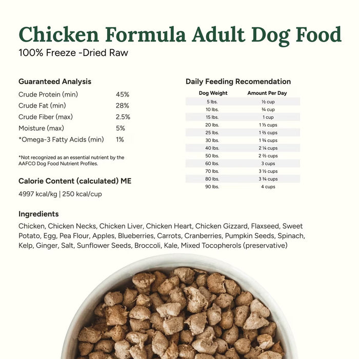 360 Pet Nutrition Chicken Formula Grain-Free Adult Freeze-Dried Raw Dog Food