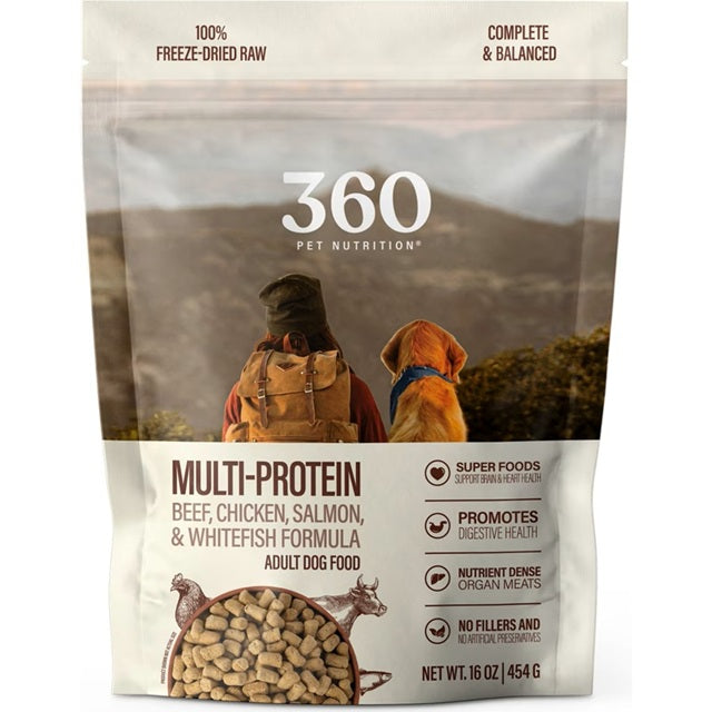 360 Pet Nutrition Multi-Protein Formula Grain-Free Adult Freeze-Dried Raw Dog Food