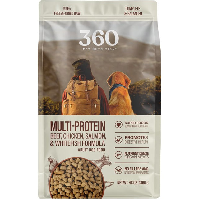 360 Pet Nutrition Multi-Protein Formula Grain-Free Adult Freeze-Dried Raw Dog Food