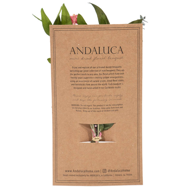 Eucalyptus & Pink Larkspur Mini Dried Floral Bouquet