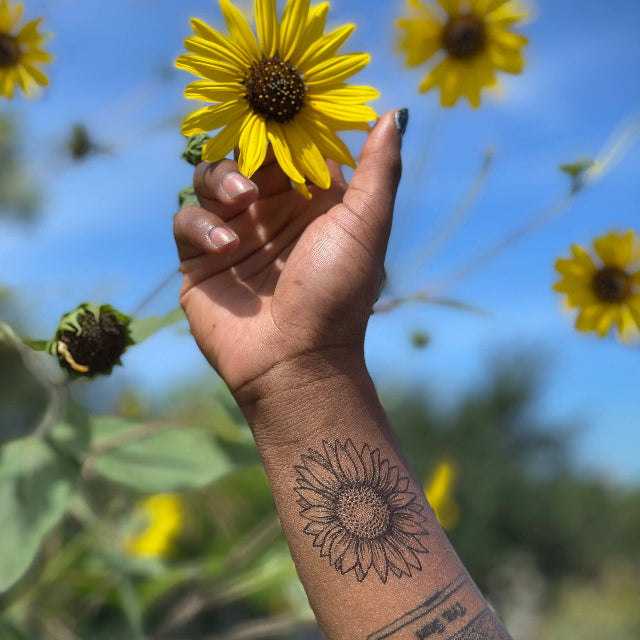 Sunflower Temporary Tattoo