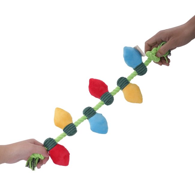 Territory String of Lights Plush Squeaker Rope Tug Dog Toy