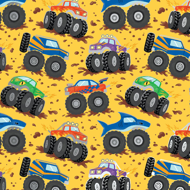 Monster Trucks Gift Wrap Roll 5' x 30"