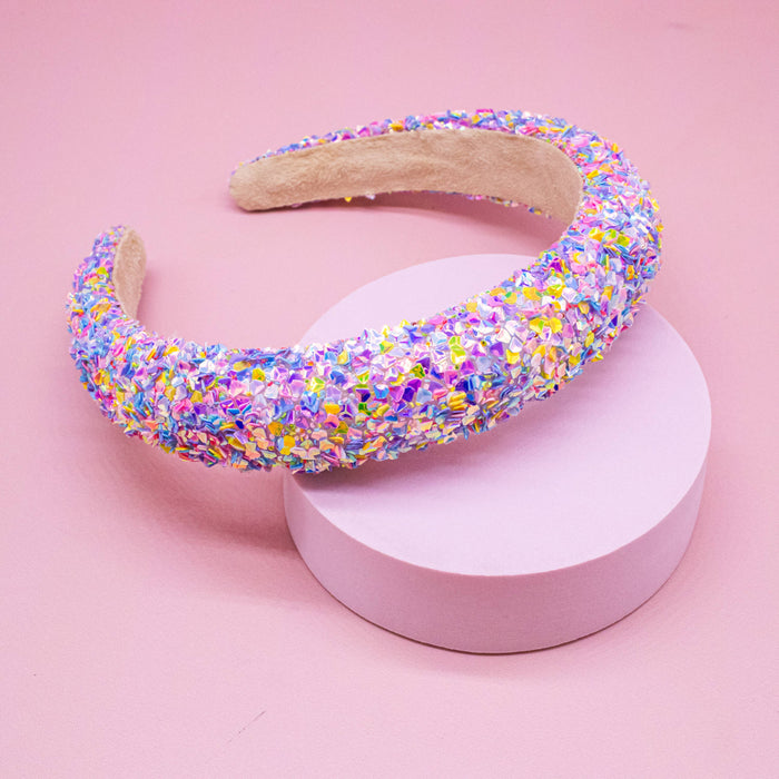 Chunky Padded Sparkly Headband, Assorted Colors