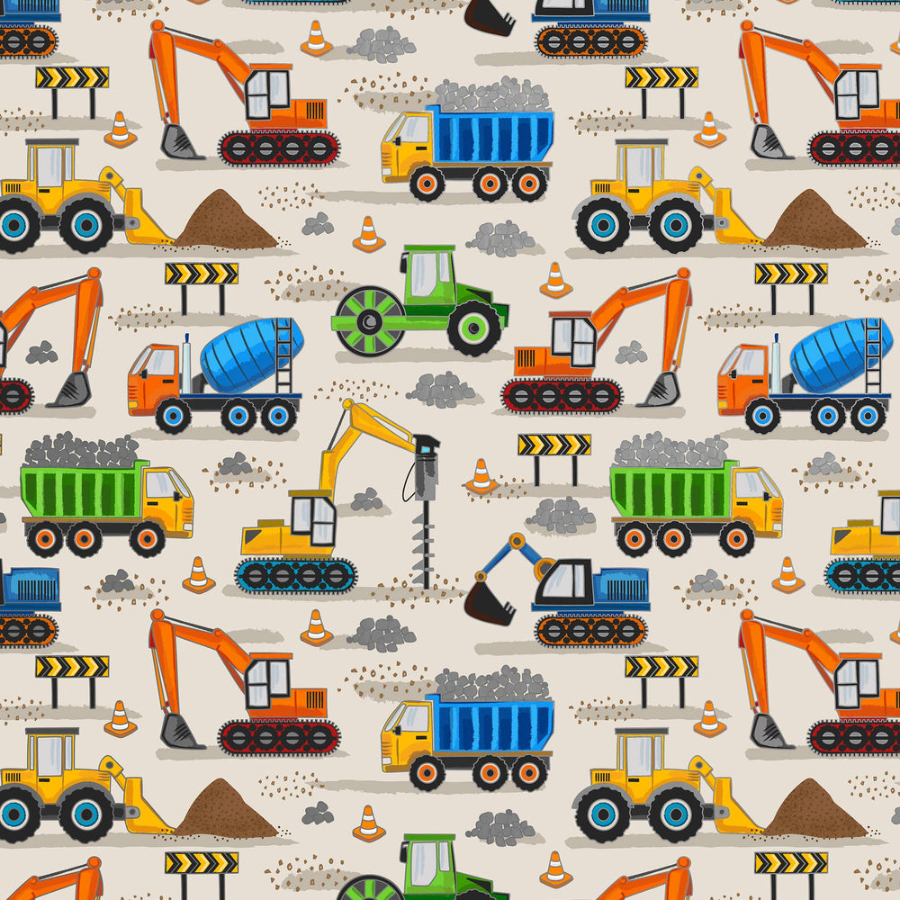 Construction Site Gift Wrap Roll 5' x 30"