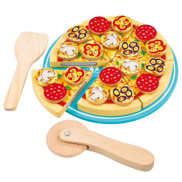 Jasey’s Toy Chest Wooden Make & Slice Pizza Set