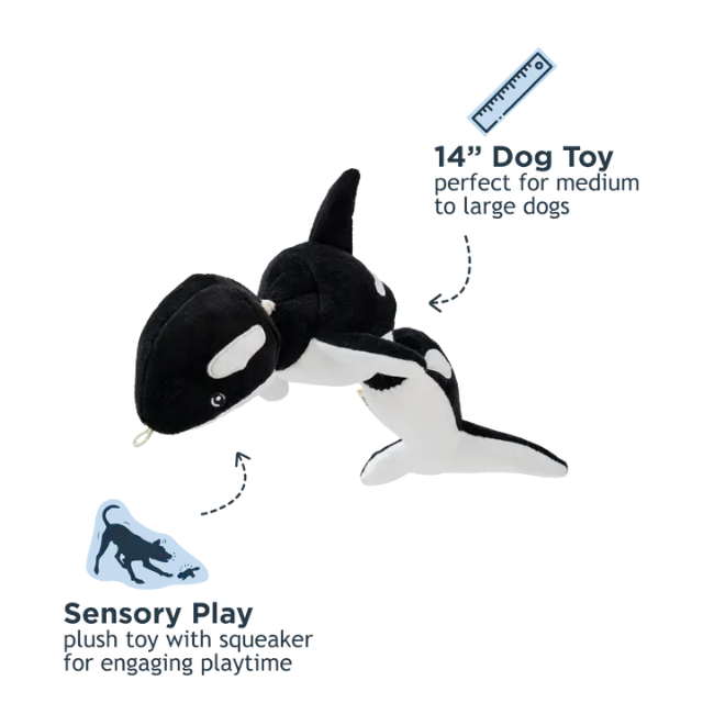 Tall Tails Orca Jointed Shake Play Dog Toy