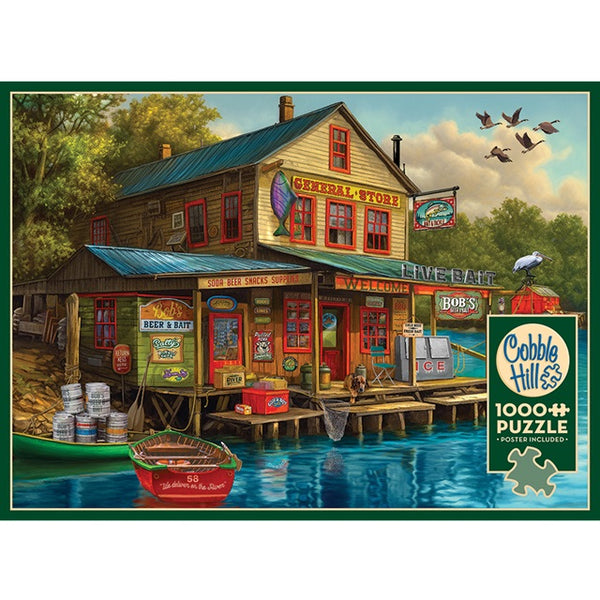 Cobble Hill 1000 Piece Jigsaw Puzzle, Bob's Beer & Bait — Ellington Agway