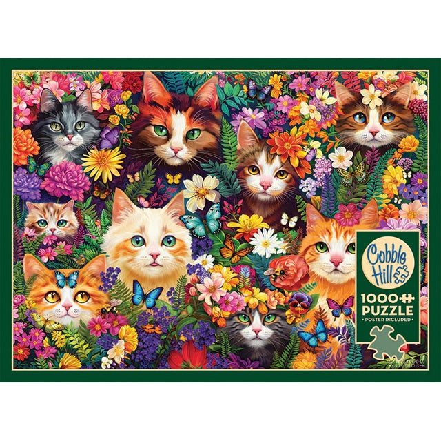 Cobble Hill 1000 Piece Jigsaw Puzzle, Blooming Whiskers