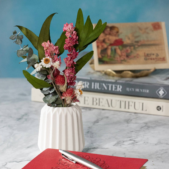 Eucalyptus & Pink Larkspur Mini Dried Floral Bouquet