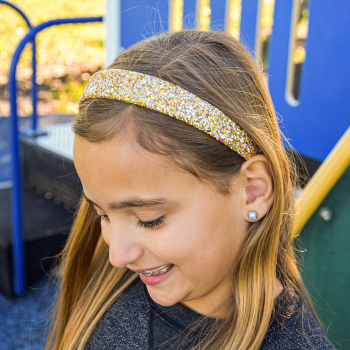Tapered Chunky Glitter Headband, Assorted Colors