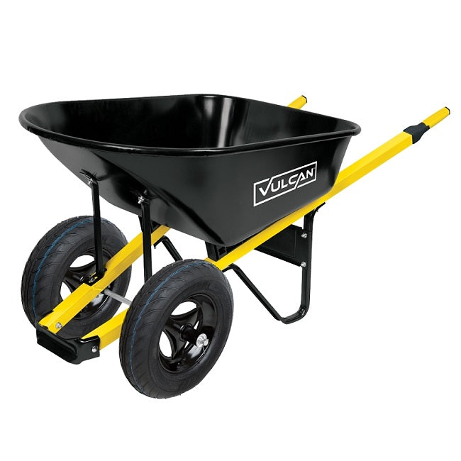6 Cu. Ft. Steel 2-Wheel Wheelbarrow with Cushion Grip Handles