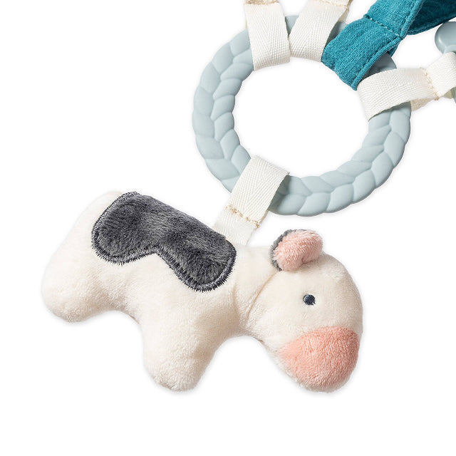 Bitzy Busy Farm Toy Gift Set with Cow Lovey & Teething Activity Toy