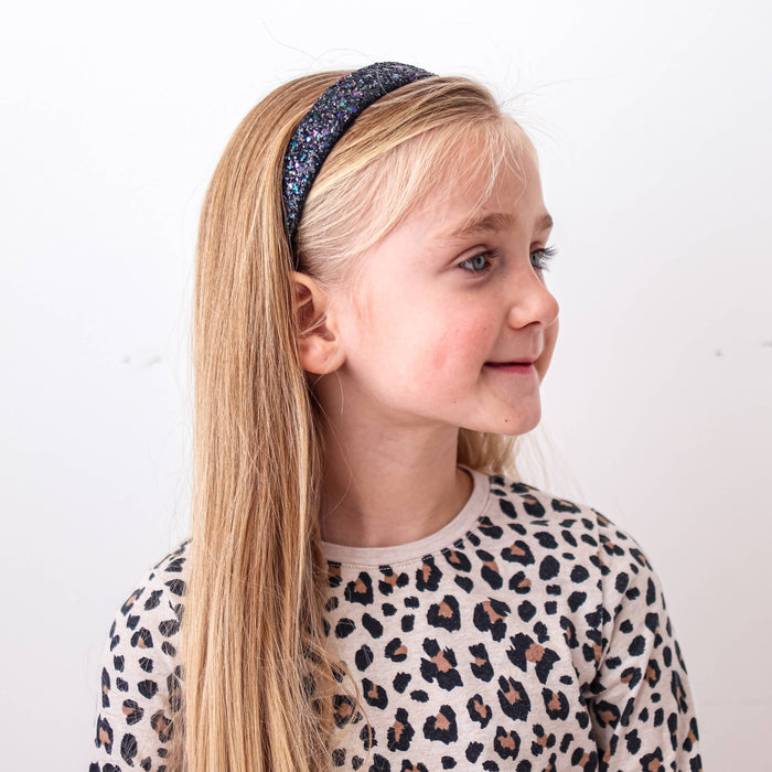 Tapered Chunky Glitter Headband, Assorted Colors