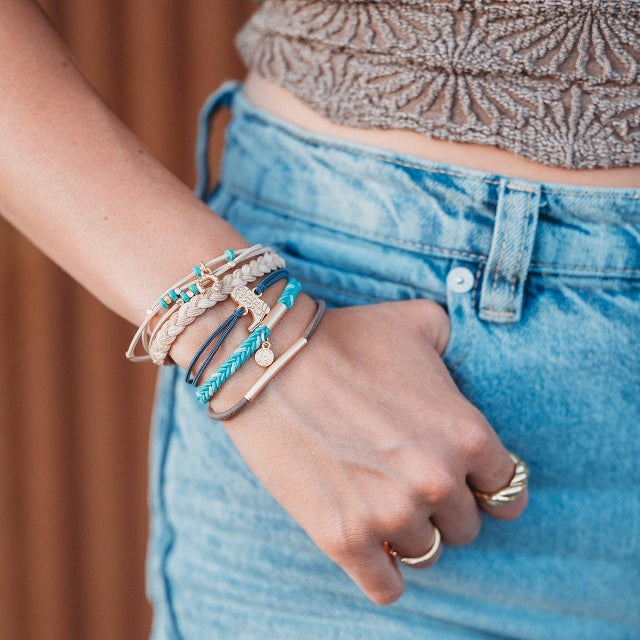 K'lani "Stride" Turquoise with Gold Cowboy Boot Hair Tie Bracelets