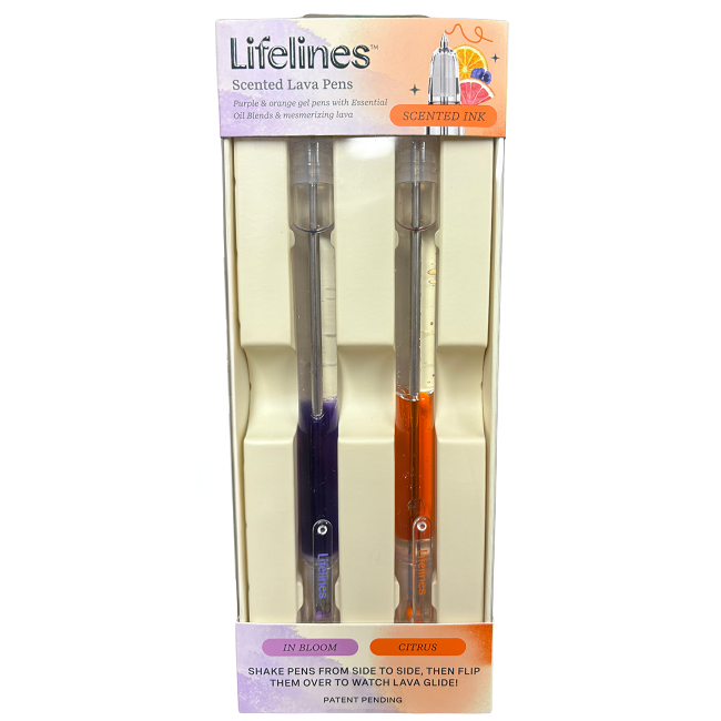 Lifelines Scented Lava Pen Set, 2-pack Purple/Orange