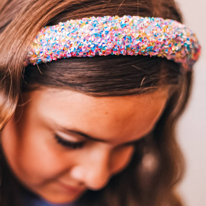 Chunky Padded Sparkly Headband, Assorted Colors