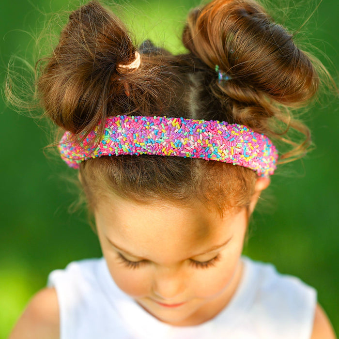Chunky Puffy Sprinkles Headband, Light Blue