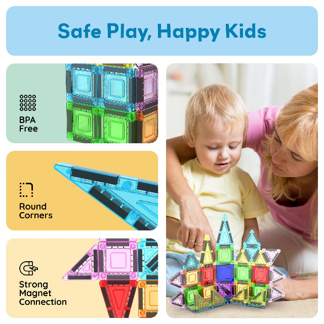 40pc Nano Magnetic Building Tiles Construction Travel Set