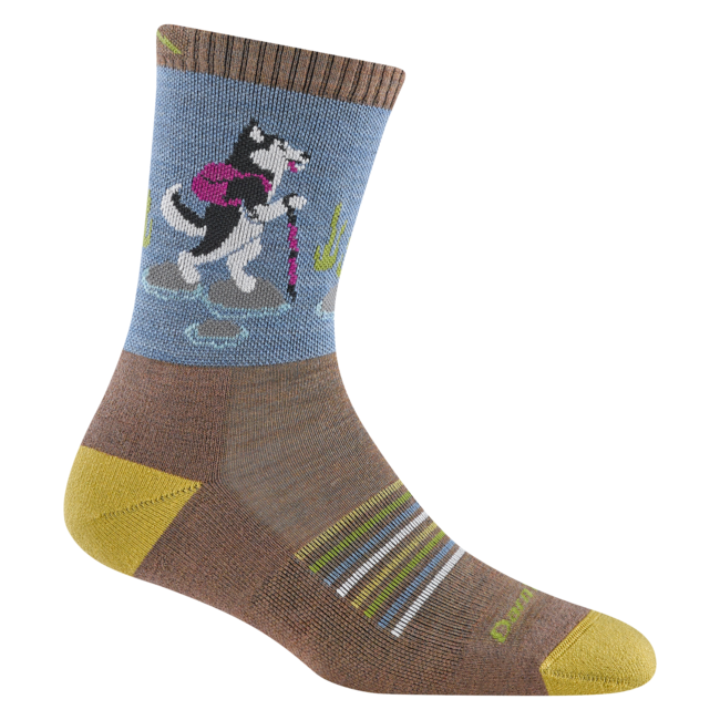 Women's Critter Club Micro Crew Lightweight Hiking Socks, Husky (Bark)
