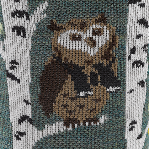 Women's Critter Club Micro Crew Lightweight Hiking Socks, Owl Green