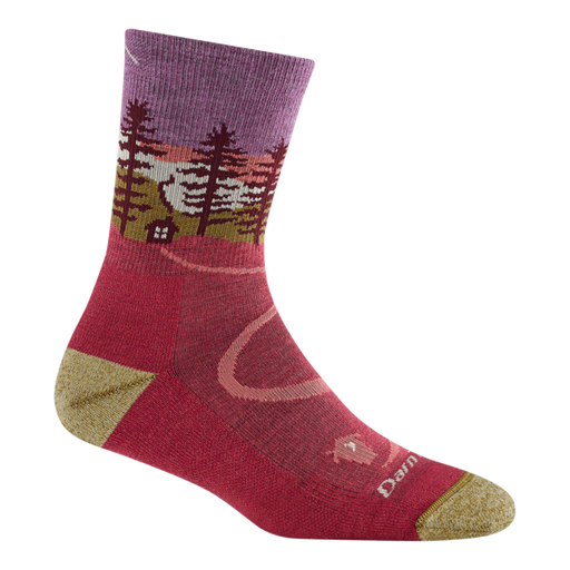 Women's Northwoods Micro Crew Midweight Hiking Socks, Cranberry