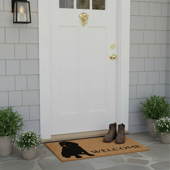 Labrador Dog Welcome 17" x 29" Coir Non-Slip Doormat