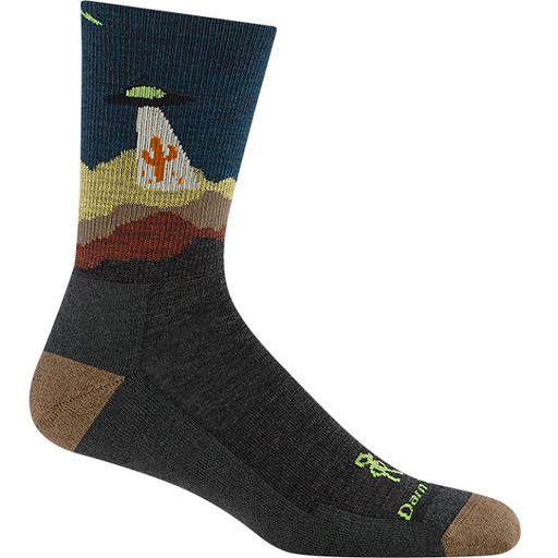 Men's Spaced Out Micro Crew Lightweight Hiking Socks, Charcoal