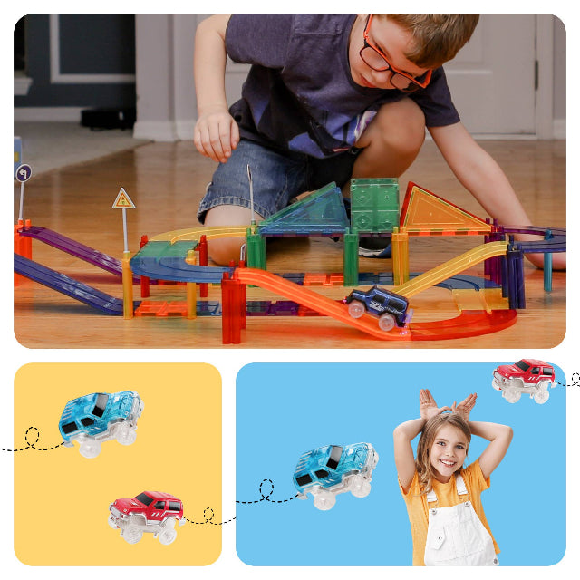 PicassoTiles 30pc Magnetic Race Track Building Set