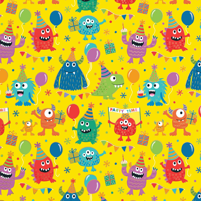 Party Monsters Gift Wrap Roll 5' x 30"