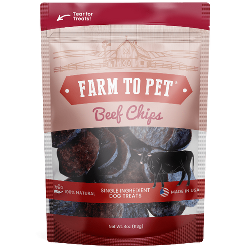 Farm to Pet Beef Chips 4oz Single-Ingredient Dog Treats