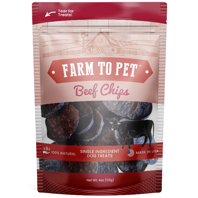 Farm to Pet Beef Chips 4oz Single-Ingredient Dog Treats