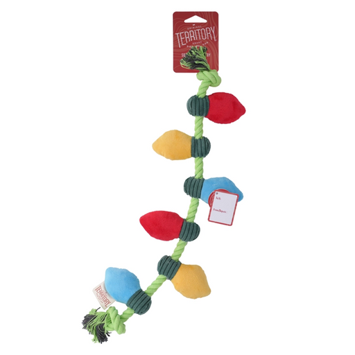 Territory String of Lights Plush Squeaker Rope Tug Dog Toy
