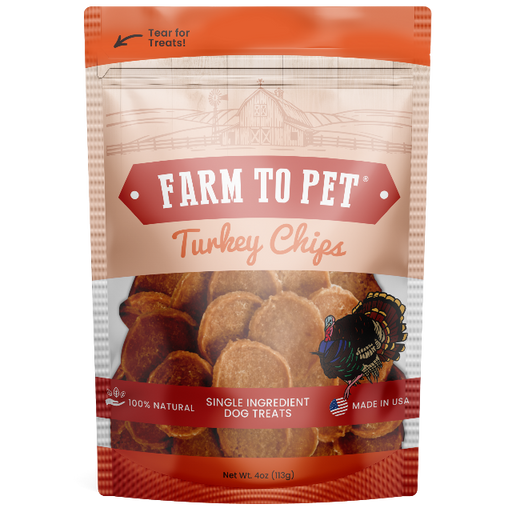 Farm to Pet Turkey Chips 4oz Single-Ingredient Dog Treats