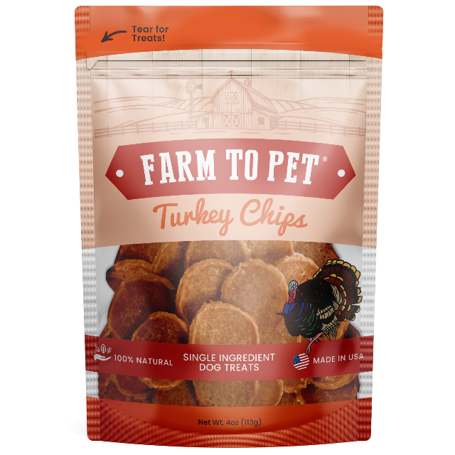 Farm to Pet Turkey Chips 4oz Single-Ingredient Dog Treats