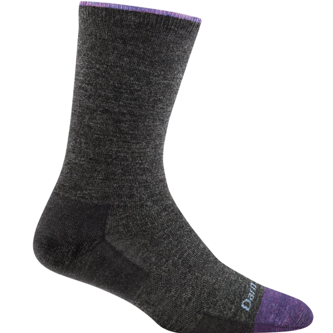 Women's Solid Basic Crew Lightweight Lifestyle Socks, Charcoal