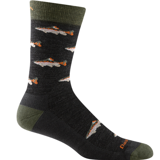 Men's Spey Fly Crew Lightweight Lifestyle Socks, Charcoal