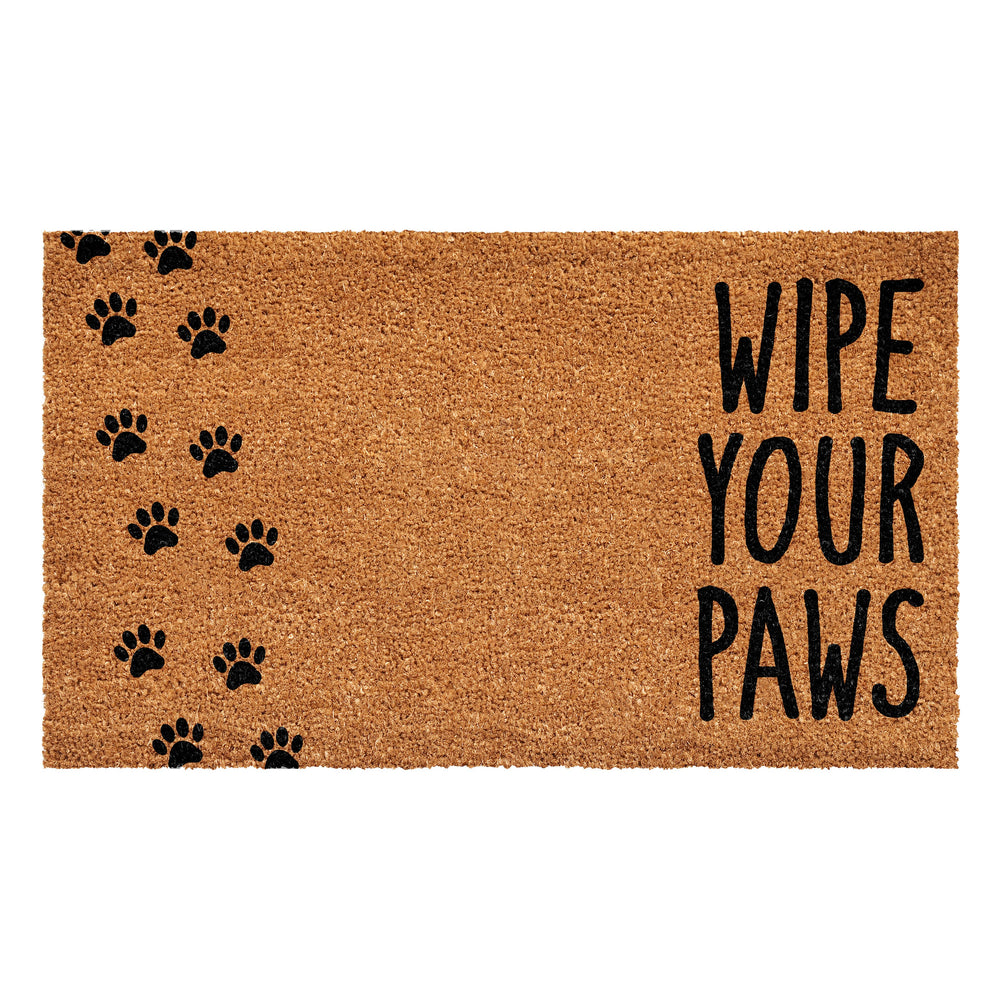 Vertical Wipe Your Paws 17" x 29" Coir Non-Slip Doormat