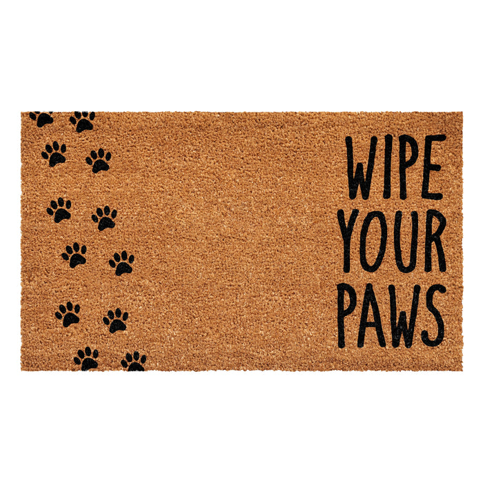Vertical Wipe Your Paws 17" x 29" Coir Non-Slip Doormat