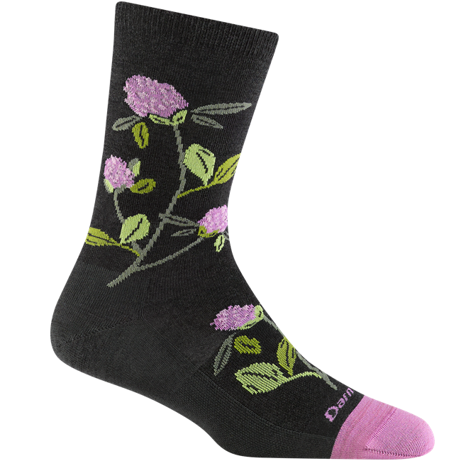 Women's Blossom Crew Lightweight Lifestyle Socks, Charcoal