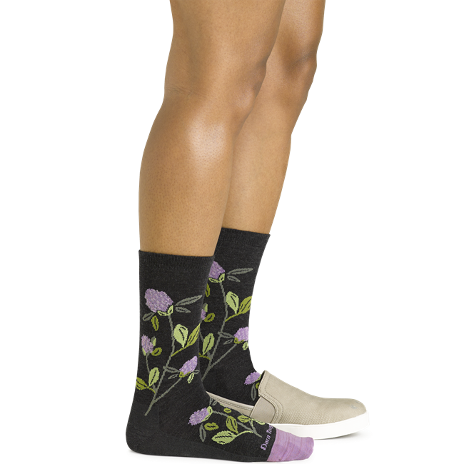 Women's Blossom Crew Lightweight Lifestyle Socks, Charcoal