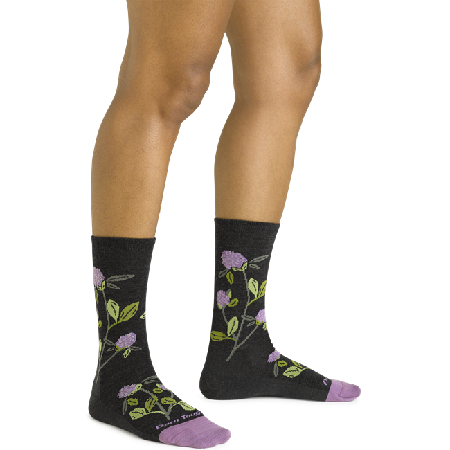 Women's Blossom Crew Lightweight Lifestyle Socks, Charcoal