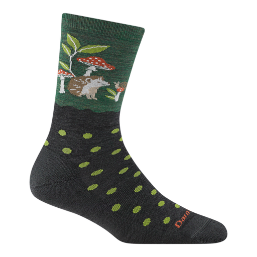 Women's Wild Life Crew Lightweight Lifestyle Socks, Hedgehog Moss