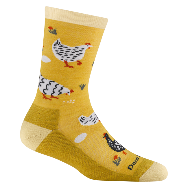 Women's Mother Clucker Crew Lightweight Lifestyle Socks, Sunny