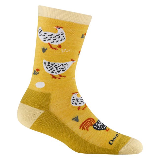 Women's Mother Clucker Crew Lightweight Lifestyle Socks, Sunny