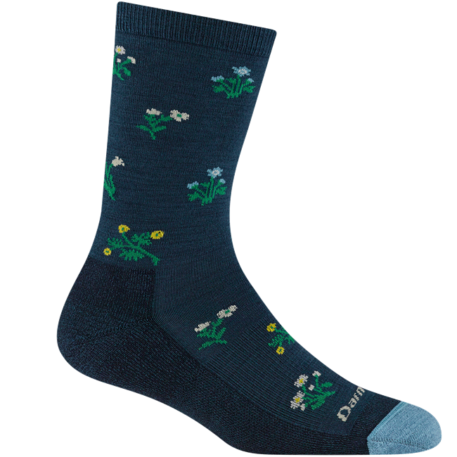 Women's Wildflower Crew Lightweight Lifestyle Socks, Midnight