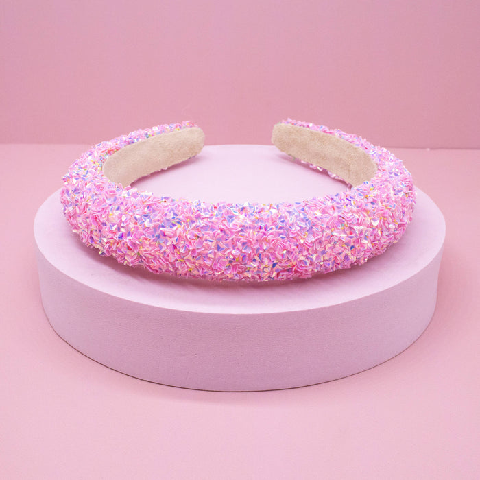Chunky Padded Sparkly Headband, Assorted Colors