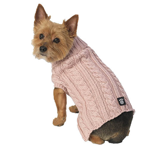 Petrageous Marley's Cable Sweater Rose Dog Sweater