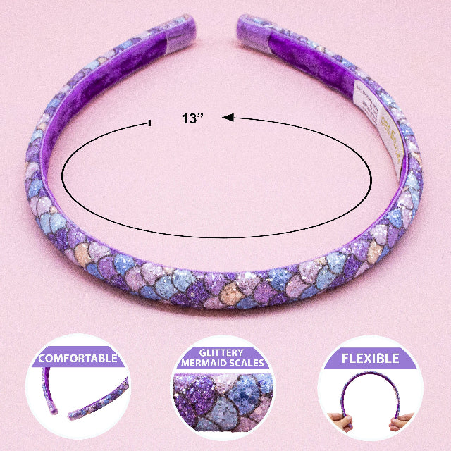 Glitter Mermaid Scale Headband, Assorted Colors